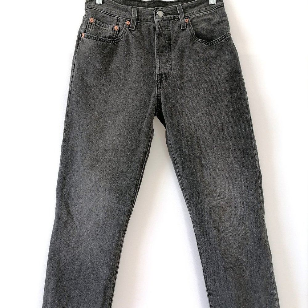 Levi's Strauss & CO. Mens Charcoal Gray Mid Rise Raw Hem Straight Jeans Size 27